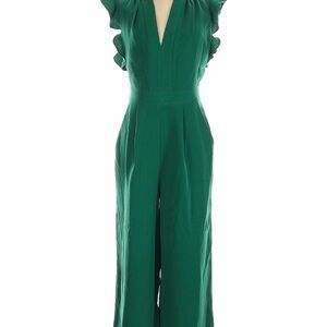 Vince Camuto Emerald V-Neck Ruffle Sleeve Jumpsuit